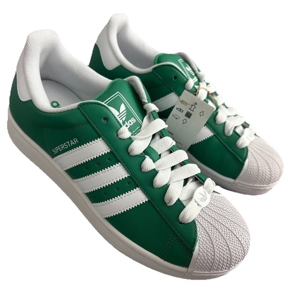 adidas Unisex\'s Superstar II JI3076 Semi Court Green Cloud White Core Black SZ 9 main image 11